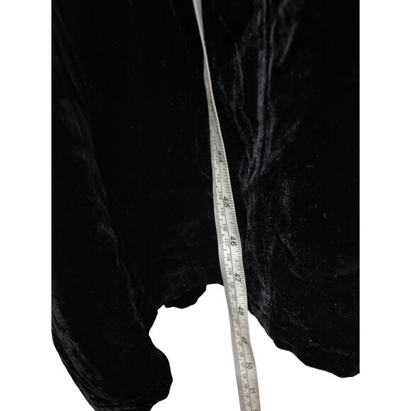 Good American Women's Robe Kimono Black Velvet Wrap Belt Viscose Jacket Large - Picture 7 of 12